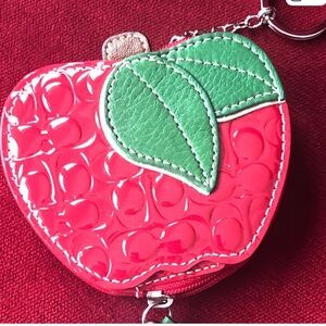 Coach Apple fruit coin purse keychain